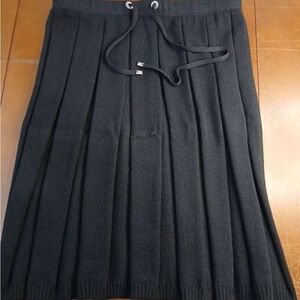 St. John Blue A-Line Midi Skirt with Tie Front